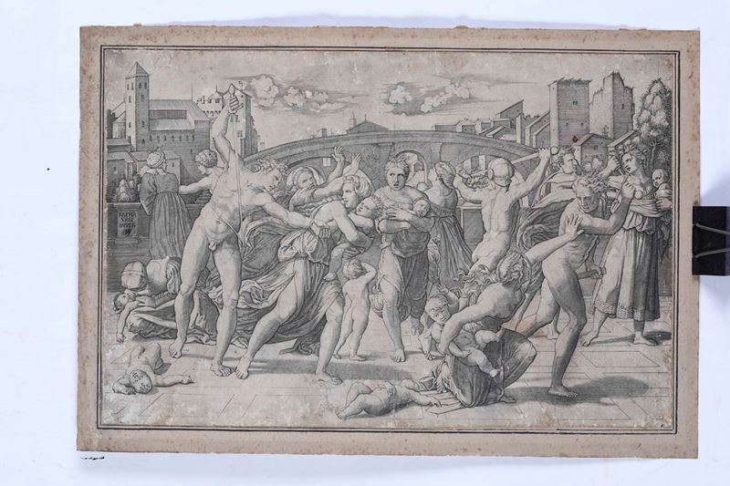 Marcantonio Raimondi : Incisione su carta, da Raffaello Sanzio (1483-1520) Strage degli Innocenti  - Asta Libri Antichi, Stampe, Incisioni e Carte Geografiche | Cambi Time - Cambi Casa d'Aste