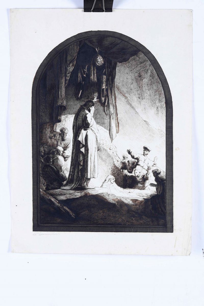 Silverio Capparoni (1831-1907) Da Rembrandt (1606-1669) Scena biblica  - Asta Libri Antichi, Stampe, Incisioni e Carte Geografiche | Cambi Time - Cambi Casa d'Aste