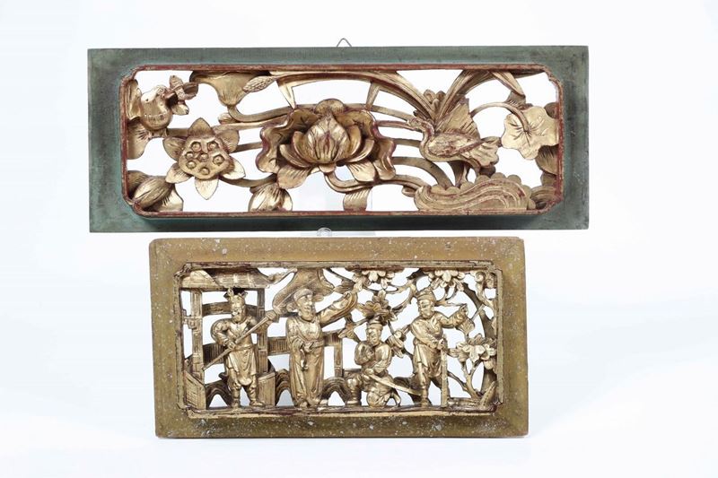 Due fregi in legno traforato orientali  - Auction Antique April | Cambi Time - Cambi Casa d'Aste