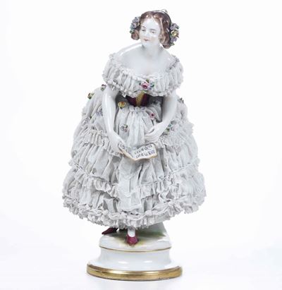 Scultura di Cantantegermania, Turingia, Manifattura di Rudolstadt-volkstedt, Prima Metà del XX Se...