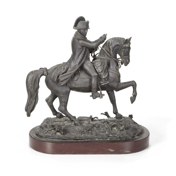 Napoleone a cavallo in metallo. XIX-XX secolo