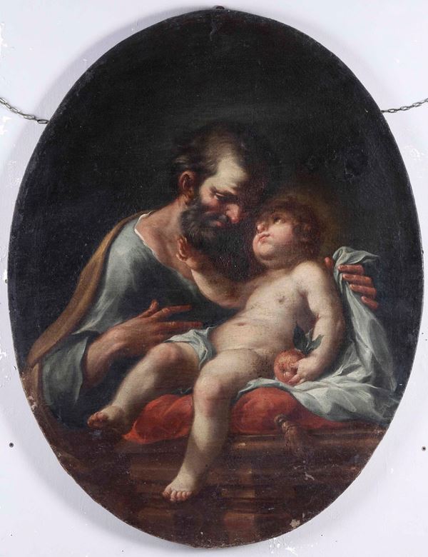 Scuola emiliana del XVIII secolo San Giuseppe col Bambino