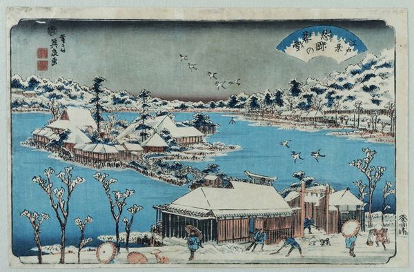 Keisai Eisen (1787-1867) Snow in Shinobugaoka