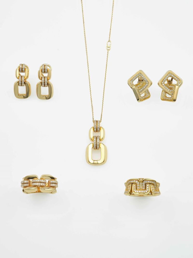 Group of four rings, three pairs of earrings and a pendent  - Auction Contemporary Jewels - An Italian brand story - Cambi Casa d'Aste
