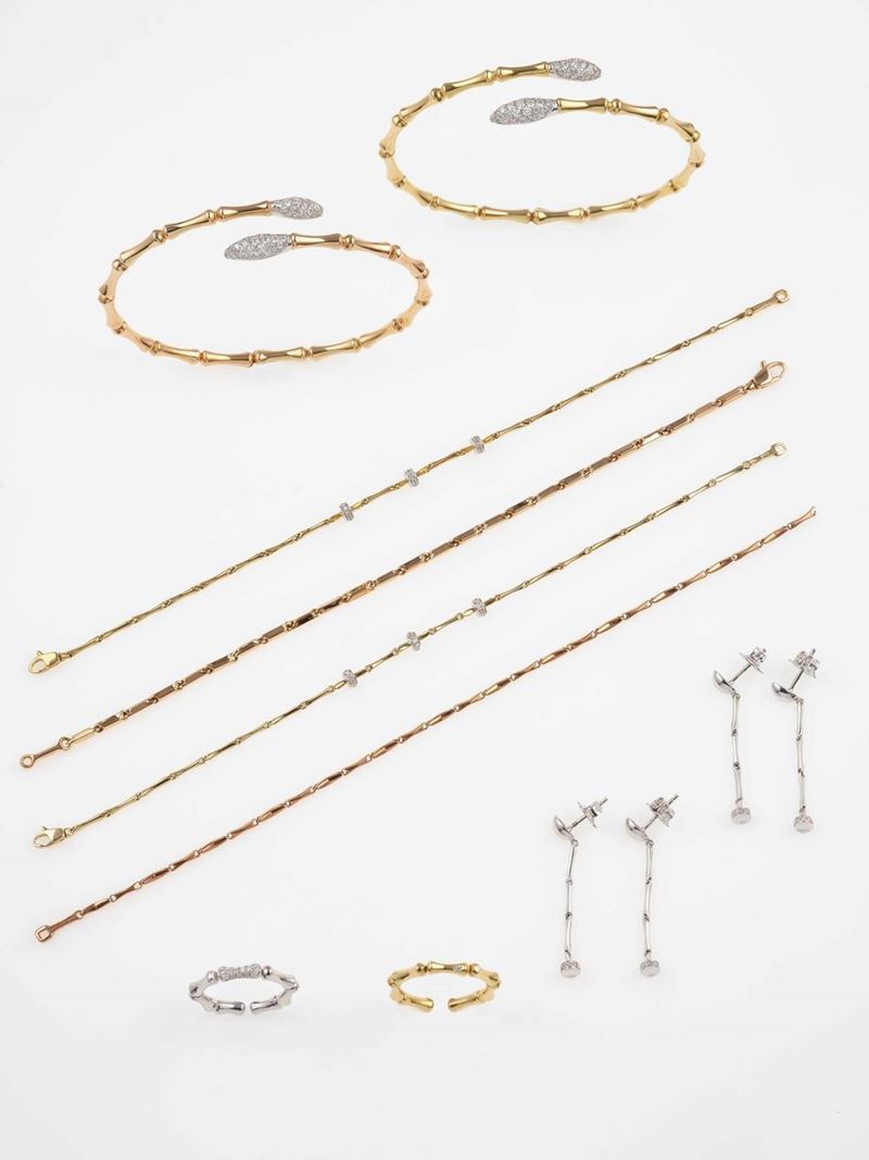 Group of two pairs of earrings, two rings, two bangles and four bracelets  - Auction Contemporary Jewels - Cambi Casa d'Aste