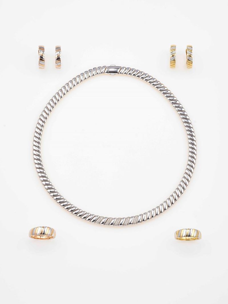 Group of two pairs of earrings, two rings and a necklace  - Auction Contemporary Jewels - An Italian brand story - Cambi Casa d'Aste