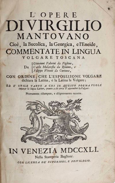 Virgilio L’opere di Virgilio Mantovano Cioè la Bucolica, la Georgica e L’eneide Commentata in Lin...