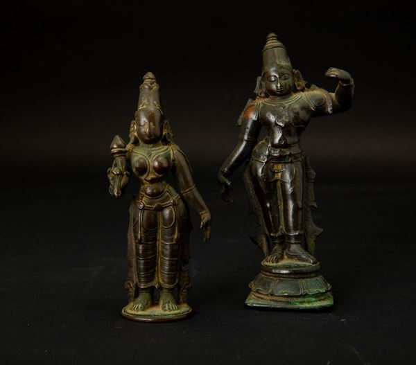 Two bronze statues, India, 16/1700s