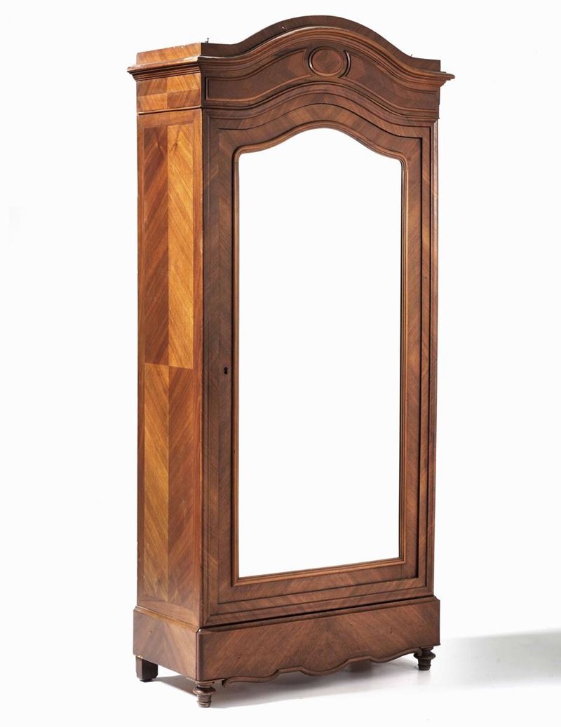 Armadio in ciliegio ad un'anta a specchio, XIX-XX secolo  - Auction Fine Art February | Cambi Time - Cambi Casa d'Aste