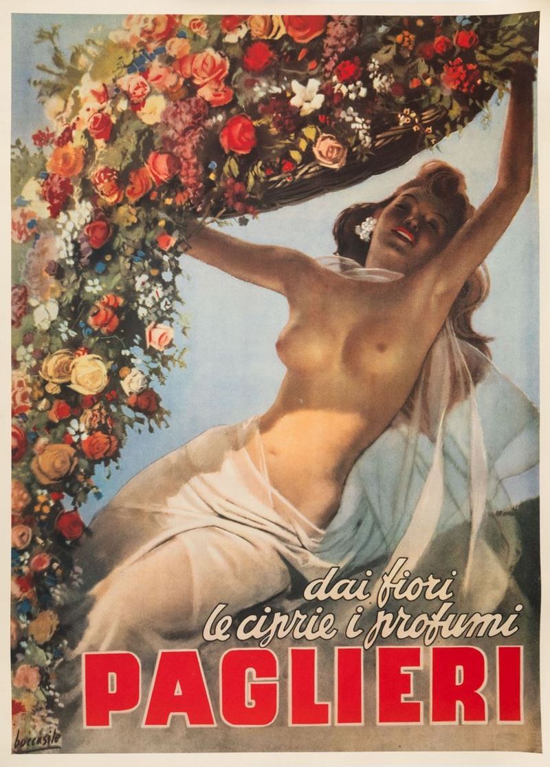 Gino Boccasile : Dai Fiori le Ciprie i Profumi Paglieri  - Auction Vintage Posters - Cambi Casa d'Aste