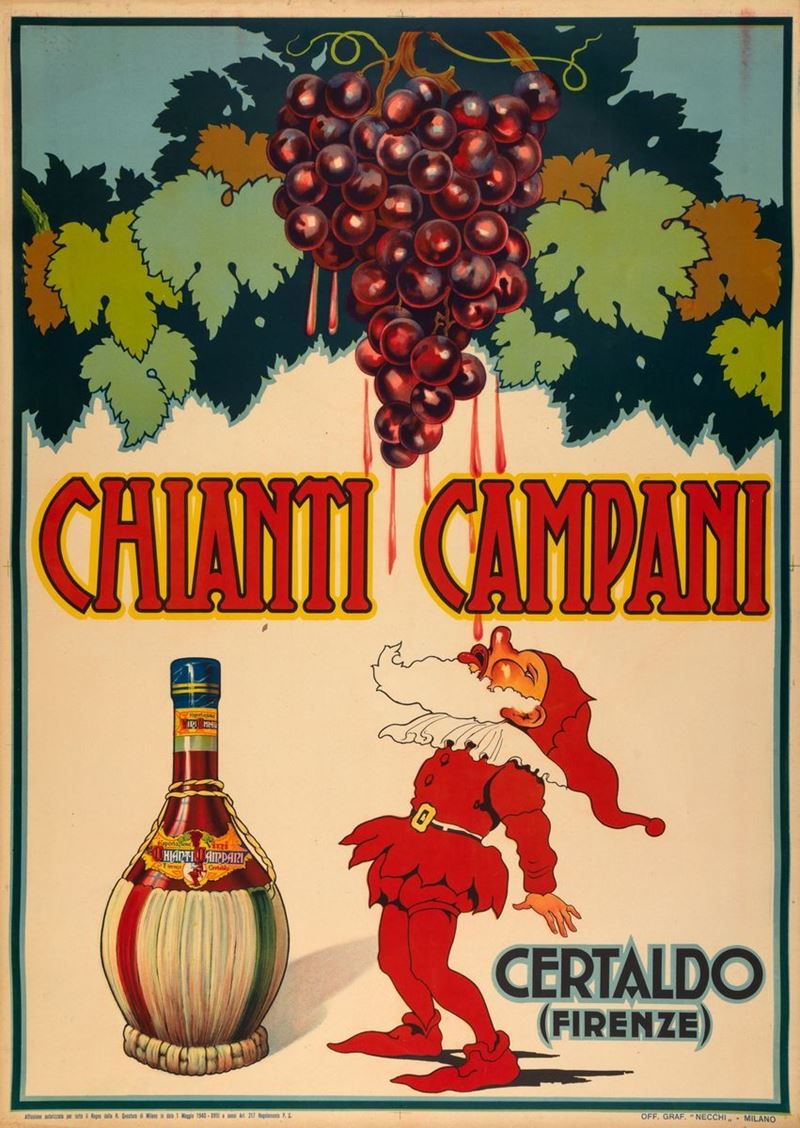 A.Reckziegel : Chianti Campani  - Auction Vintage Posters - Cambi Casa d'Aste