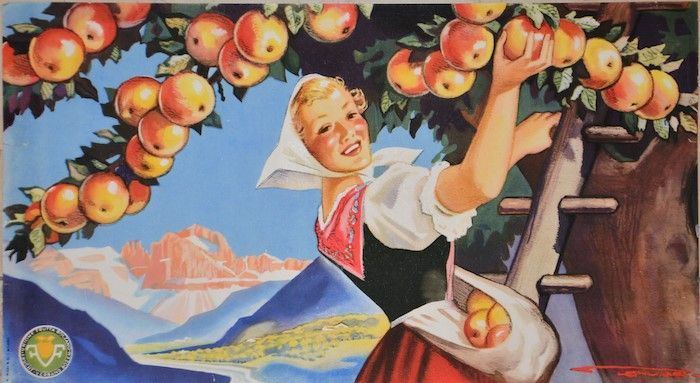 Franz Lenhart : Le Mele dell’Alto Adige  - Auction Vintage Posters | Timed Auction - Cambi Casa d'Aste