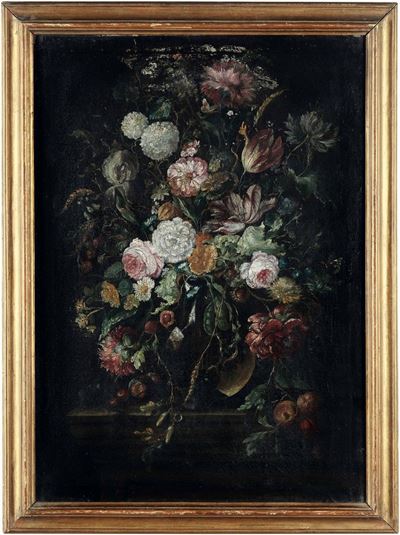 Scuola Fiamminga Natura Morta con Vaso di Fiori