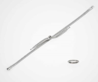 Lotto Composto da un Bracciale ed una Anello Eternity con Diamanti