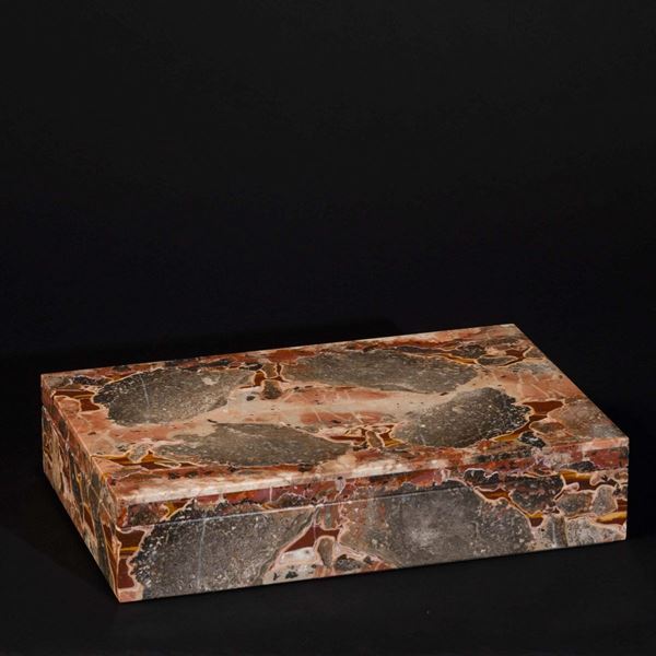 Sicily jasper chest with marble interiors, 21st century