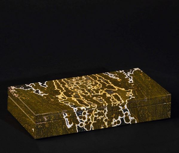 Ocean jasper chest with marble interiors, 21st century