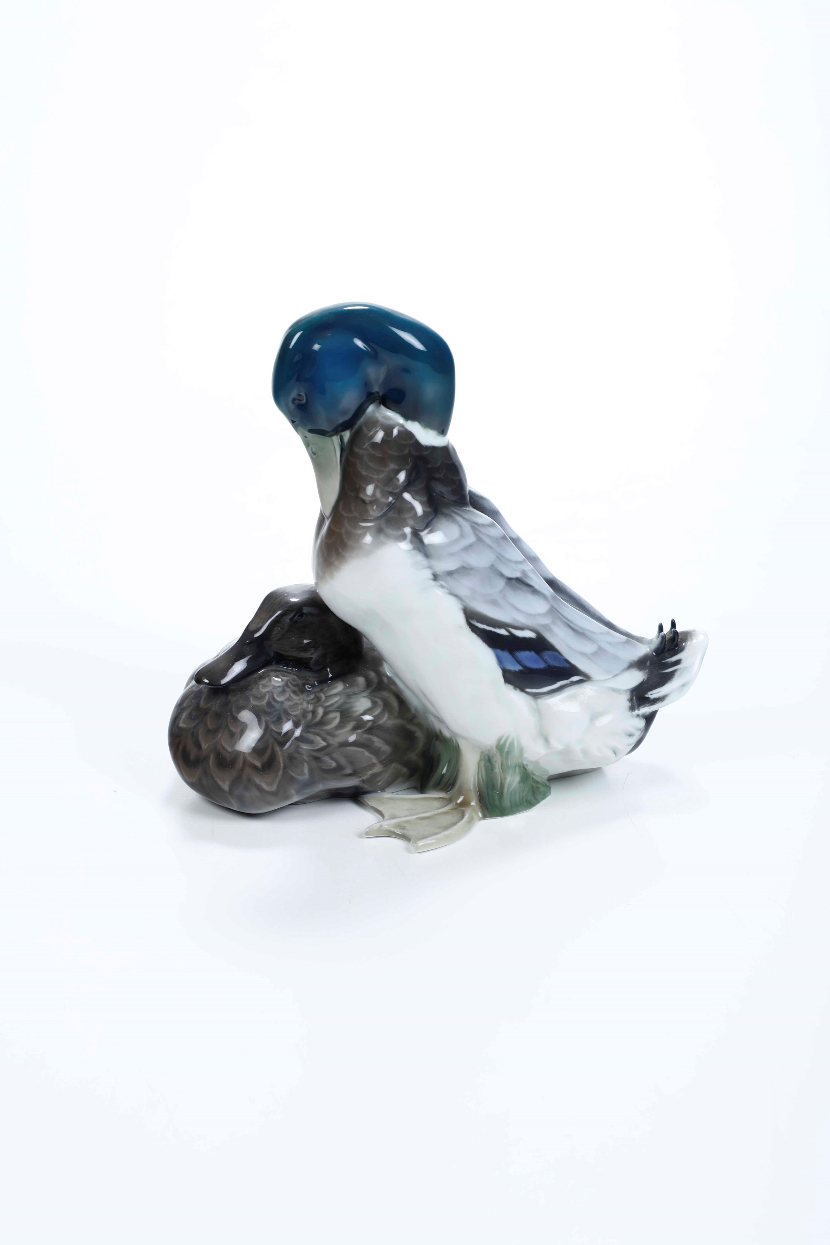 Gruppo con Anatre.germania, Manifattura Rosenthal, 1941.modello di Willy Zügel (München 1876 - Wo...