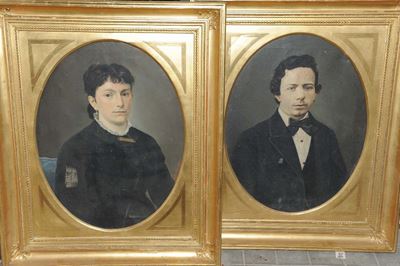 Giulio Queirolo (1825-1910)coppia di Ritratti