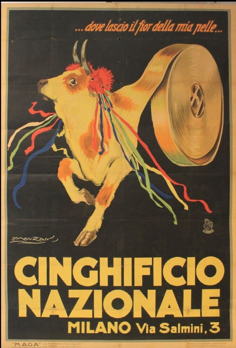 Achille Luciano Mauzan &amp; Dudovich : Cinghificio Nazionale Milano  - Auction Vintage Posters - Cambi Casa d'Aste
