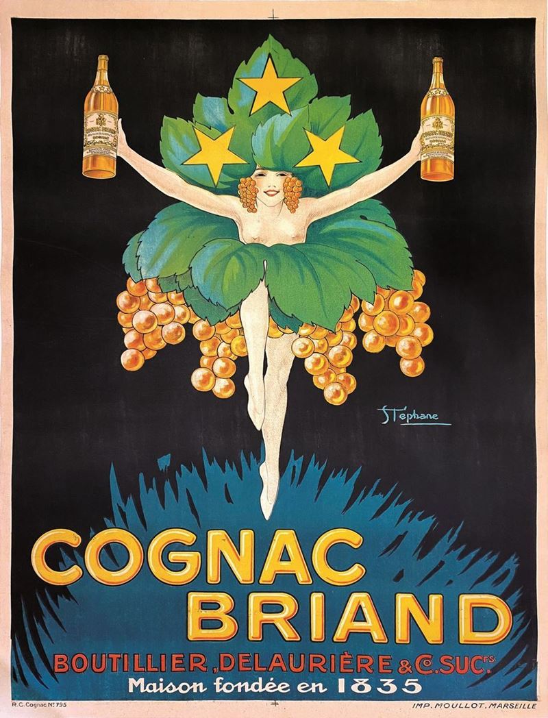 M. Stephane - Cognac Briand  - Auction Vintage Posters - Cambi Casa d'Aste