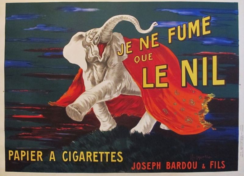 Leonetto Cappiello : Je Ne Fume Que Le Nil  - Asta Manifesti d'Epoca - Cambi Casa d'Aste