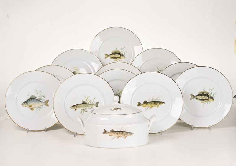 Servizio da pesce Doccia, Manifattura Richard Ginori, XX secolo  - Auction tableware | Cambi Time - I - Cambi Casa d'Aste