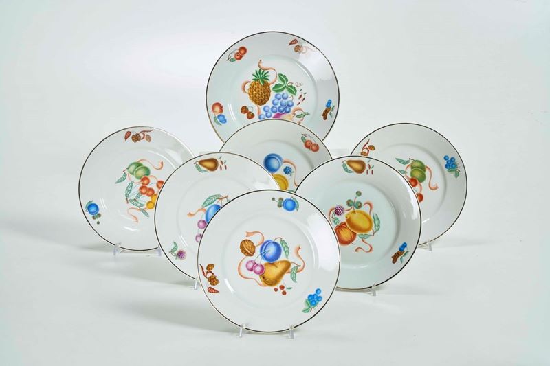 Servizio da dessert Doccia, Manifattura Ginori, 1930-1940 circa  - Auction tableware | Cambi Time - I - Cambi Casa d'Aste