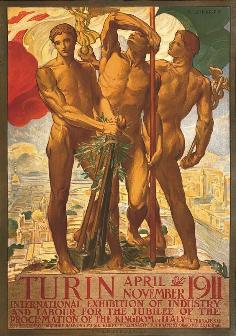 Adolfo De Karolis : International Exhibition Turin 1911  - Auction Vintage Posters - Cambi Casa d'Aste
