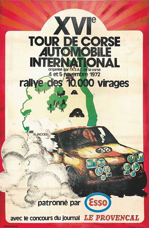 Artista non identificato - XVI° Tour de Corse Automobile International 1972
