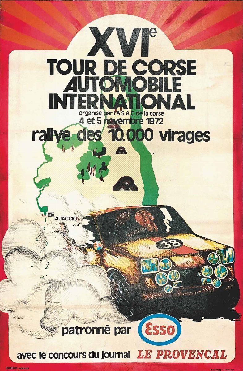 Artista non identificato : XVI° Tour de Corse Automobile International 1972  - Auction Vintage Posters - Cambi Casa d'Aste