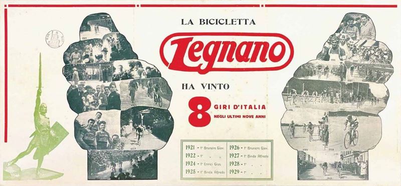 Artista non identificato : La Bicicletta Legnano ha vinto 8 giri d’Italia  - Asta Manifesti d'Epoca - Cambi Casa d'Aste