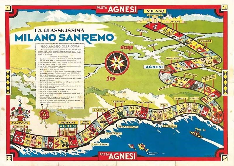 Antonio Rubino : La Classicissima Milano Sanremo  - Auction Vintage Posters | Timed Auction - Cambi Casa d'Aste