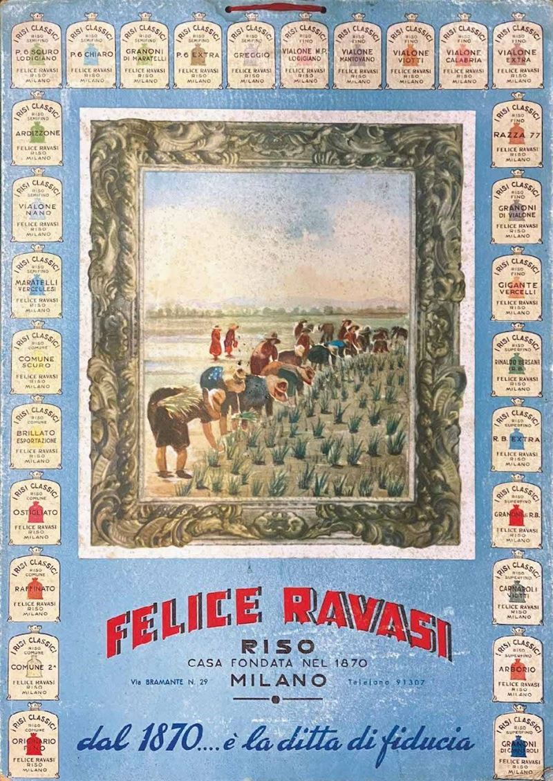 A.Reckziegel : Felice Ravasi: Riso dal 1870  - Auction Vintage Posters | Timed Auction - Cambi Casa d'Aste