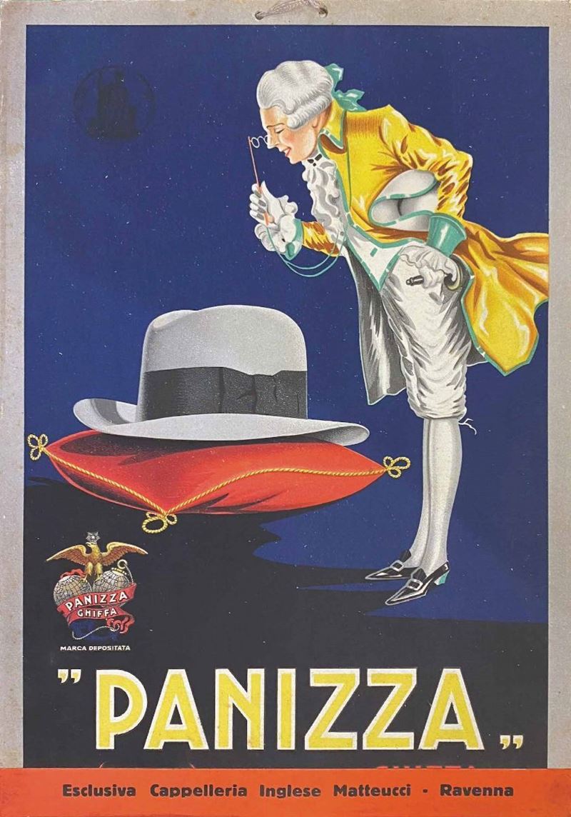 A.Reckziegel : Panizza Fabbrica Cappelli  - Auction Vintage Posters | Timed Auction - Cambi Casa d'Aste