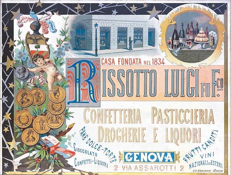 A.Reckziegel : Pasticceria Rissotto Genova  - Auction Vintage Posters - Cambi Casa d'Aste