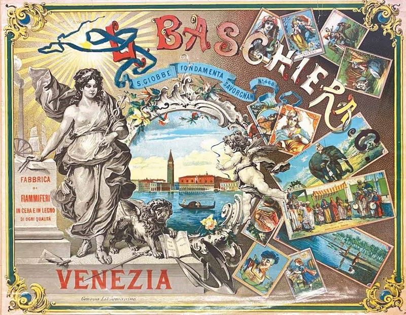 A.Reckziegel : Baschera Fabbrica Fiammiferi Venezia  - Auction Vintage Posters - Cambi Casa d'Aste