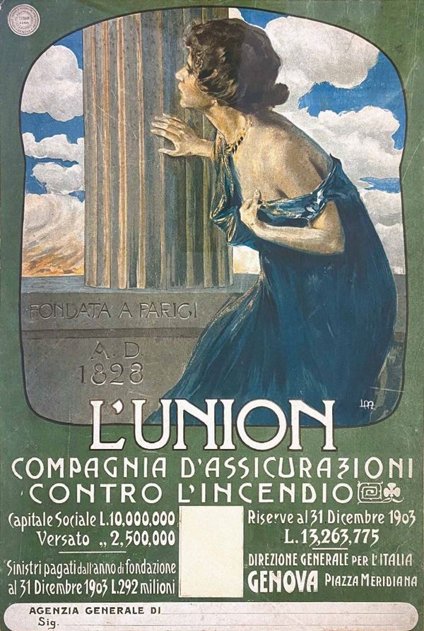 Leopoldo Metlicovitz - L'Union Assicurazioni Genova