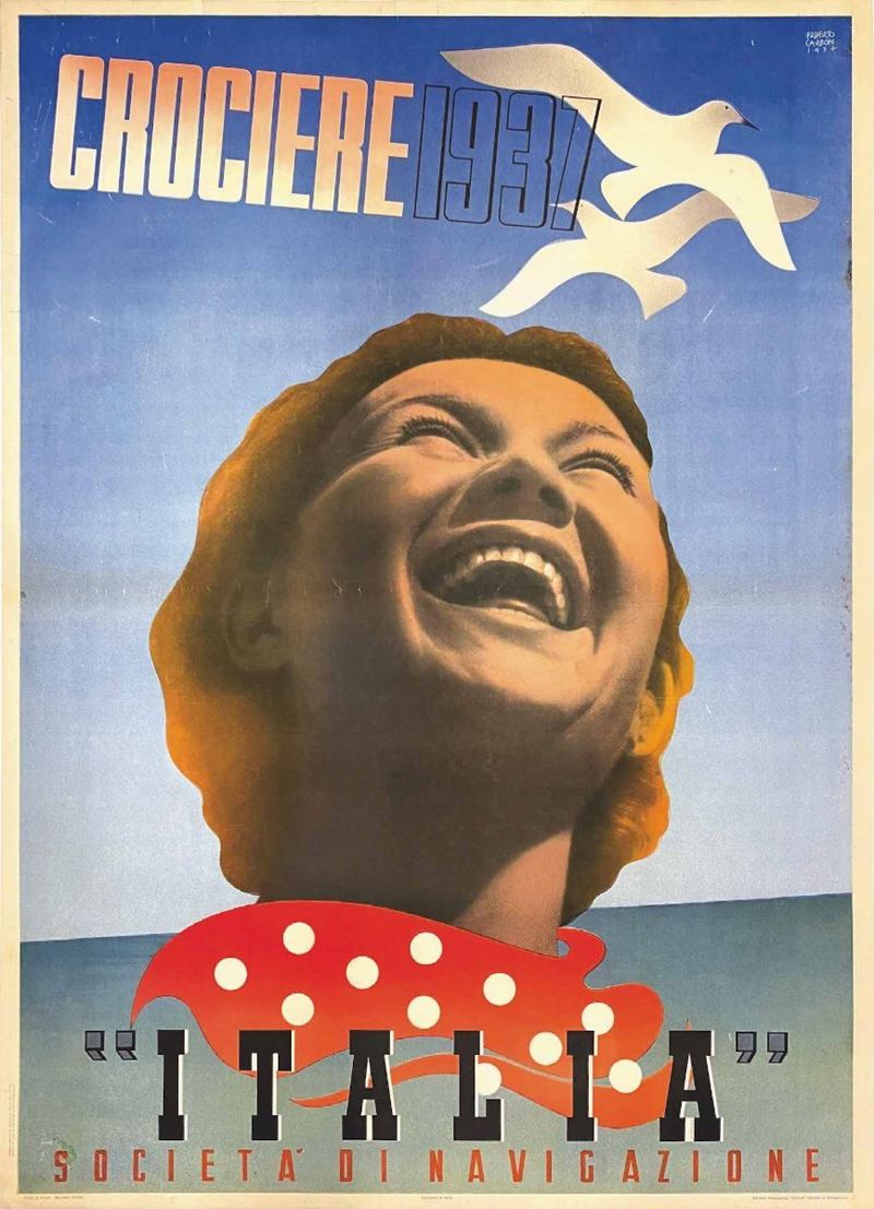 Erberto Carboni : Italia Crociere 1937  - Auction Vintage Posters - Cambi Casa d'Aste