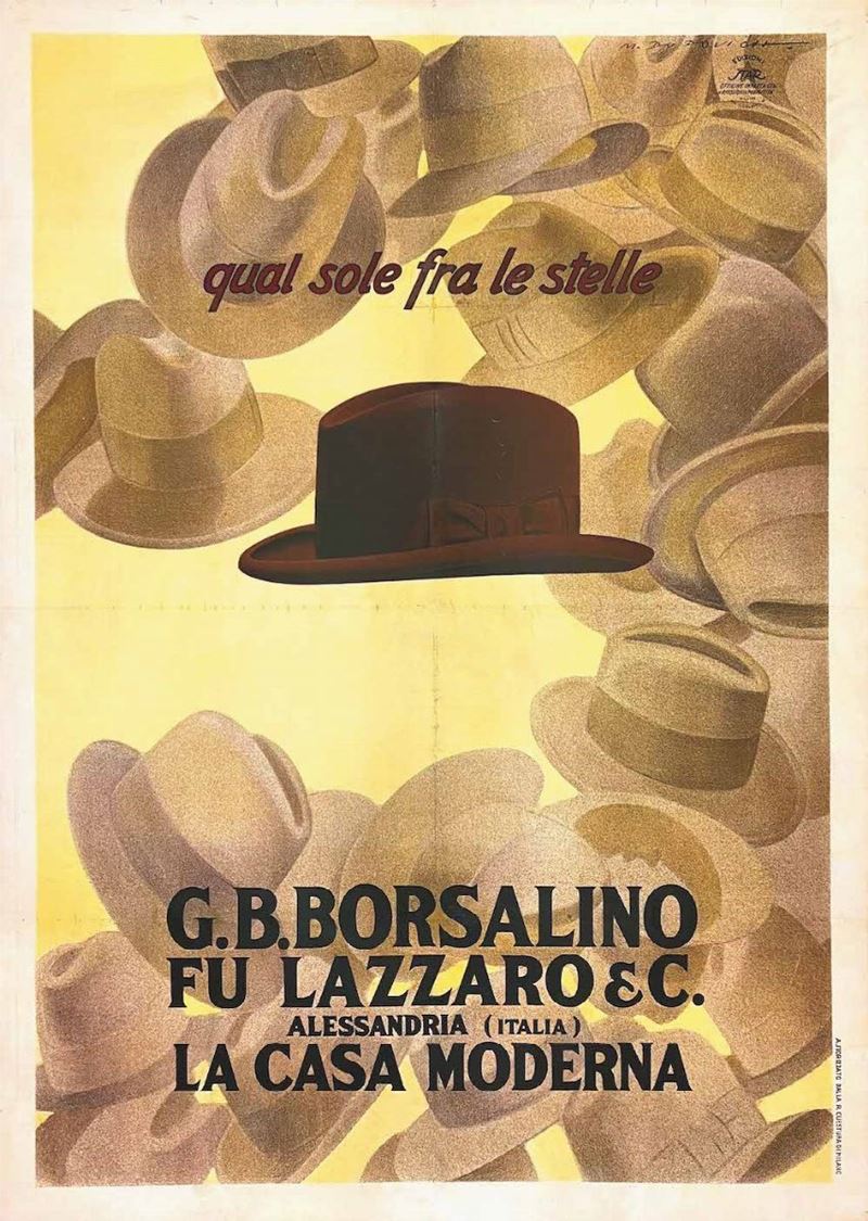 Marcello Dudovich : Borsalino Qual Sole fra le Stelle  - Auction Vintage Posters - Cambi Casa d'Aste