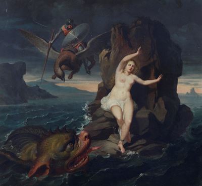 Scuola del XIX Secolo Angelica e Ruggero