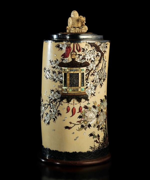 An ivory vase, Shibayama, Japan, Meiji period