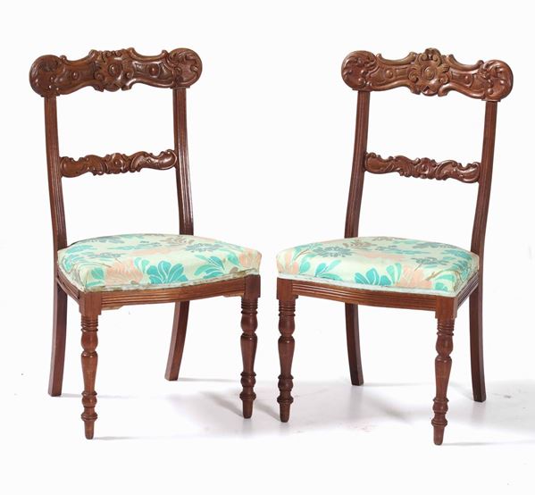 Coppia di sedie Carlo X, XIX-XX secolo