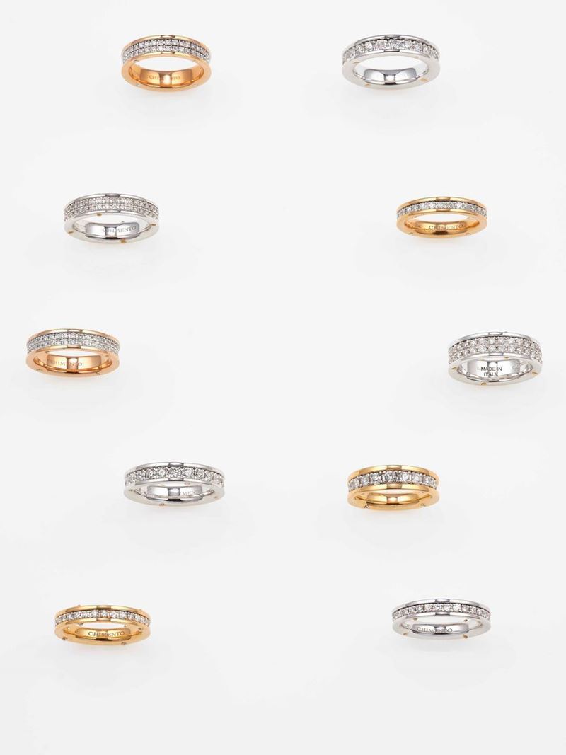 Modello Aeternitas. Lotto composto da dieci anelli con diamanti  - Asta Gioielli Contemporanei - Cambi Casa d'Aste