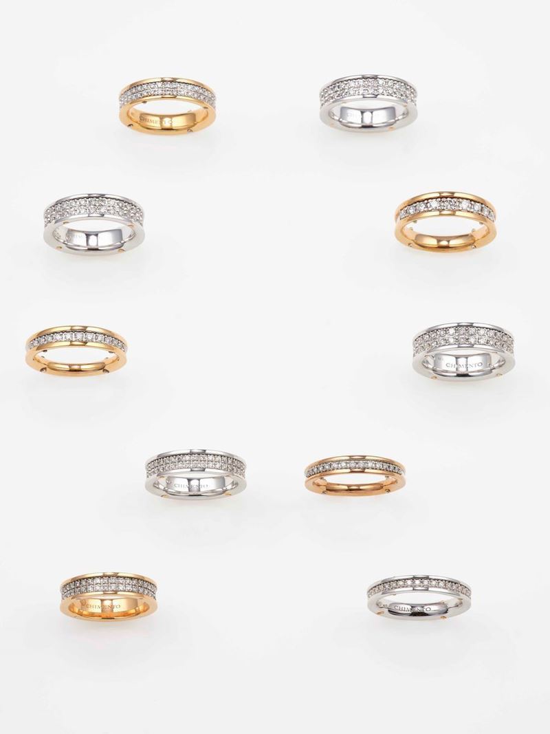 Group of ten diamond and gold rings  - Auction Contemporary Jewels - An Italian brand story - Cambi Casa d'Aste
