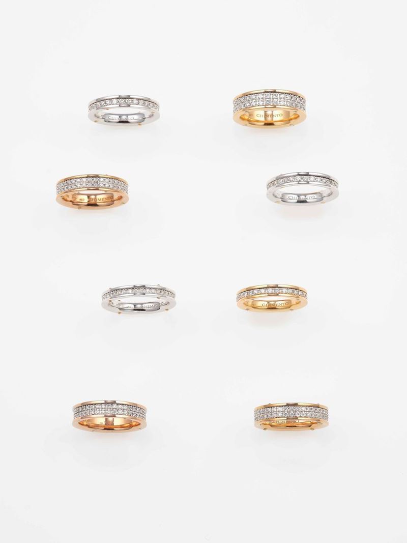 Group of eight diamond and gold rings  - Auction Contemporary Jewels - An Italian brand story - Cambi Casa d'Aste