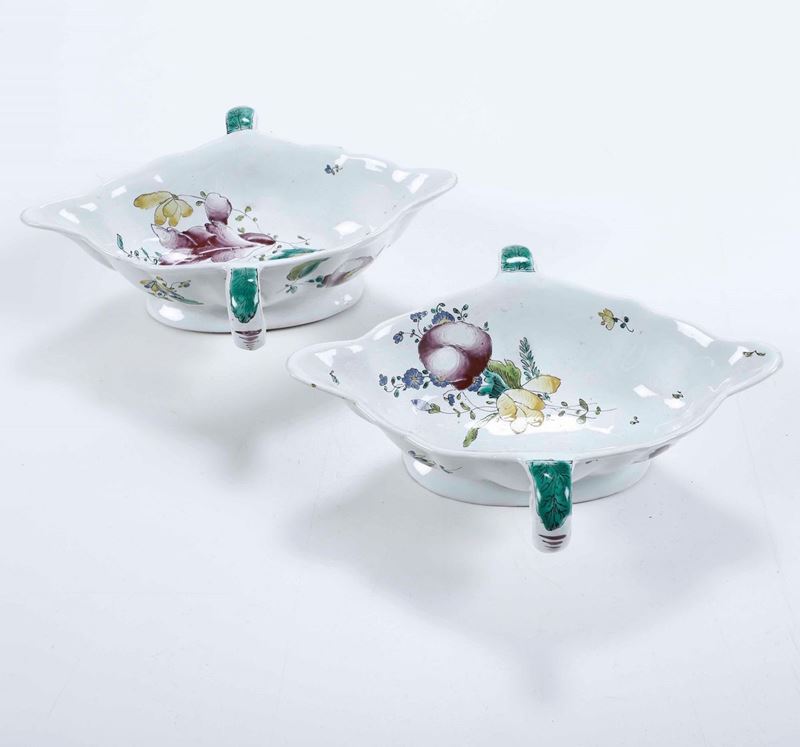 Due salsiere Milano, seconda metà XVIII secolo  - Asta Ceramiche | Cambi Time - Cambi Casa d'Aste