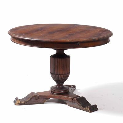 Tavolo Tondo in Legno. XIX Secolo