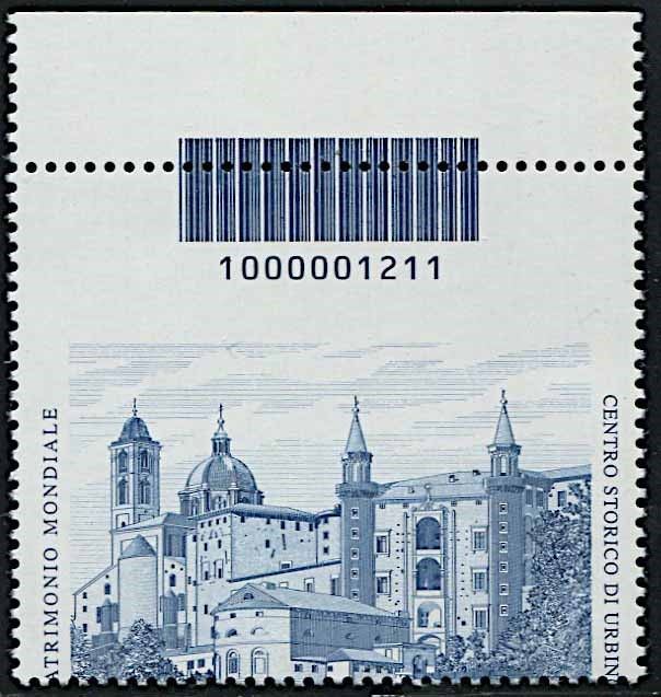 2008, Repubblica Italiana, Codice a barre, "Sito dell'Unesco".  - Asta Filatelia e Storia Postale - Cambi Casa d'Aste