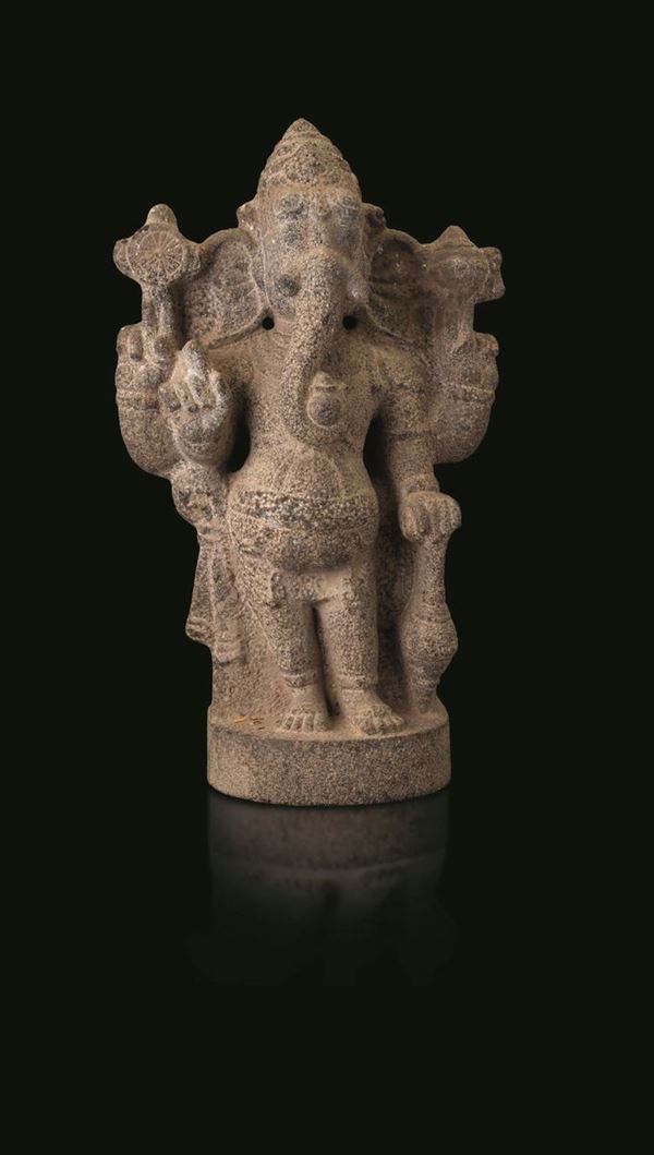 Stele scolpita in pietra raffigurante Shiva, India, XIV secolo