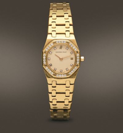 Audemars Piguet - Royal Oak Lady in Oro Giallo 18k, Ghiera con Brillanti, Movimento al Quarzo con...
